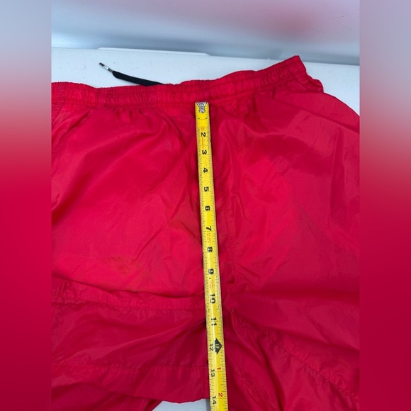 Vintage Nike Trunk Shorts L Red 90s Swoosh Mesh Lined Nylon Swimwear Running Y2K - Picture 10 of 12